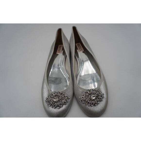 Badgley Mischka Silver Flats with Embellishment - Picture 5 of 10